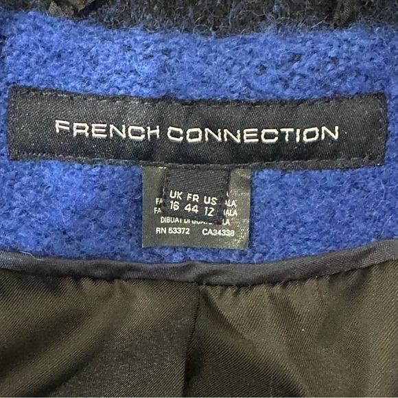 French Connection Wool Biker Jacket Electric Blue - Picture 4 of 6